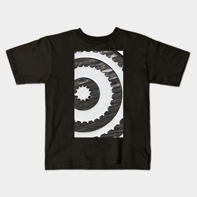 Wooden Black Cogs Kids T-Shirt by Tovers